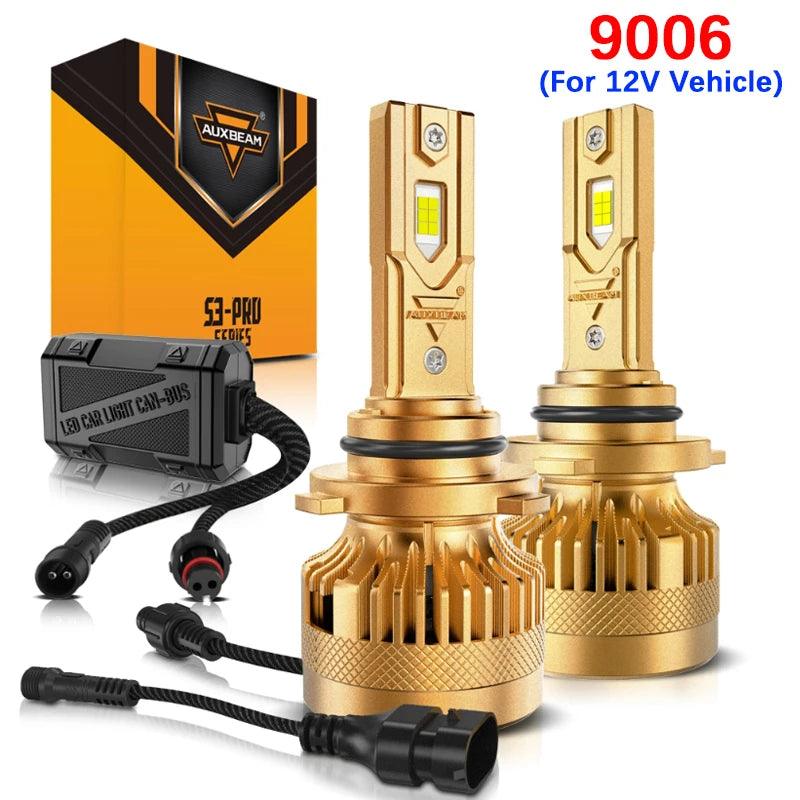 AUXBEAM S3-PRO Series 120W 24000LM High Power Led Headlight Bulbs with Decoder for 12V Vehicle 9005/9006/9012/H4/H7/H11