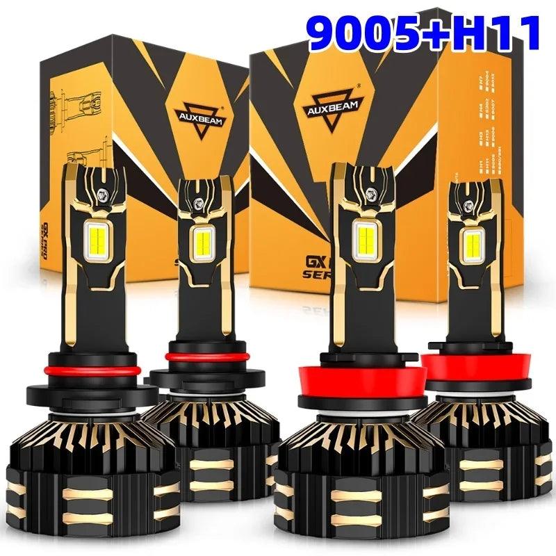 AUXBEAM 35000LM 190W Headlight Bulbs 9005 9006 9012 H4 H7 H11 6500K Cool White LED BULBS GX-PRO Series