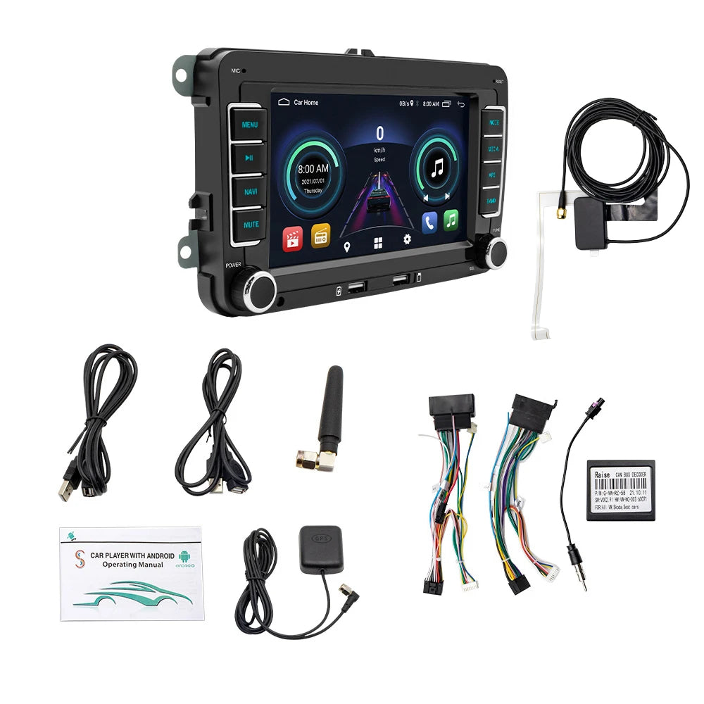 2 Din Car Radio Android11 Car Multimedia Player GPS WiFi Carplay For Volkswagen Skoda Octavia golf 5 6 touran passat polo Jetta