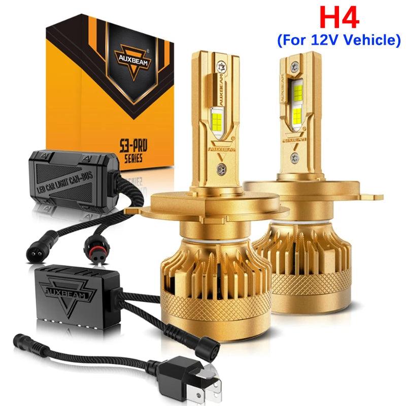 AUXBEAM S3-PRO Series 120W 24000LM High Power Led Headlight Bulbs with Decoder for 12V Vehicle 9005/9006/9012/H4/H7/H11