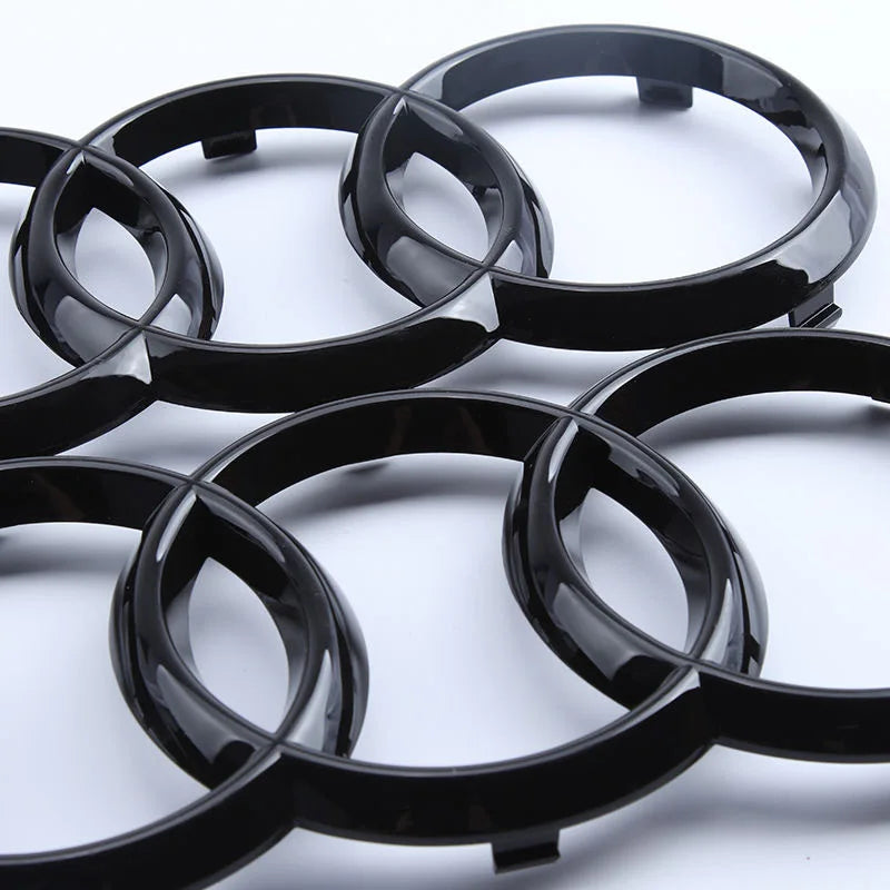 4 Rings Logo ABS Chrome Black Car Front Hood Emblem Bonnet Badge Rear Trunk Badge For Audi A3 A4 A5 A6 A7 A1 Q2 Q3 Q5 Q7 Q8 TT