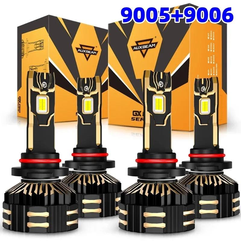 AUXBEAM 35000LM 190W Headlight Bulbs 9005 9006 9012 H4 H7 H11 6500K Cool White LED BULBS GX-PRO Series