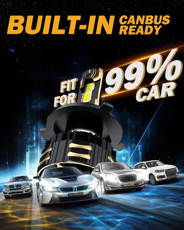 AUXBEAM 35000LM 190W Headlight Bulbs 9005 9006 9012 H4 H7 H11 6500K Cool White LED BULBS GX-PRO Series