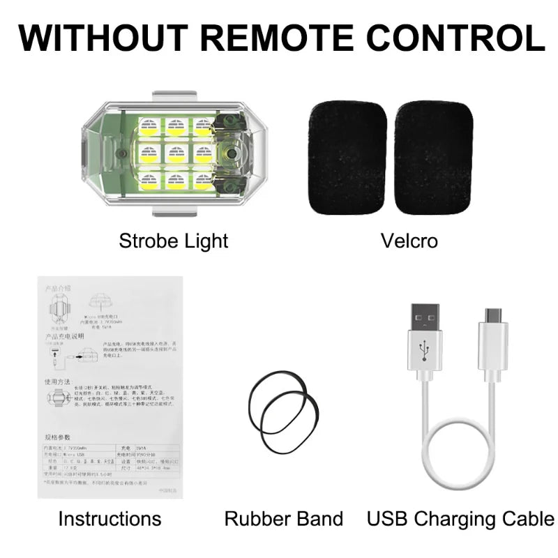 Wireless Remote Control LED Strobe Light for Motorcycle Scooter Anti-collision Warning Lamp Flash Indicator Drones Accessories