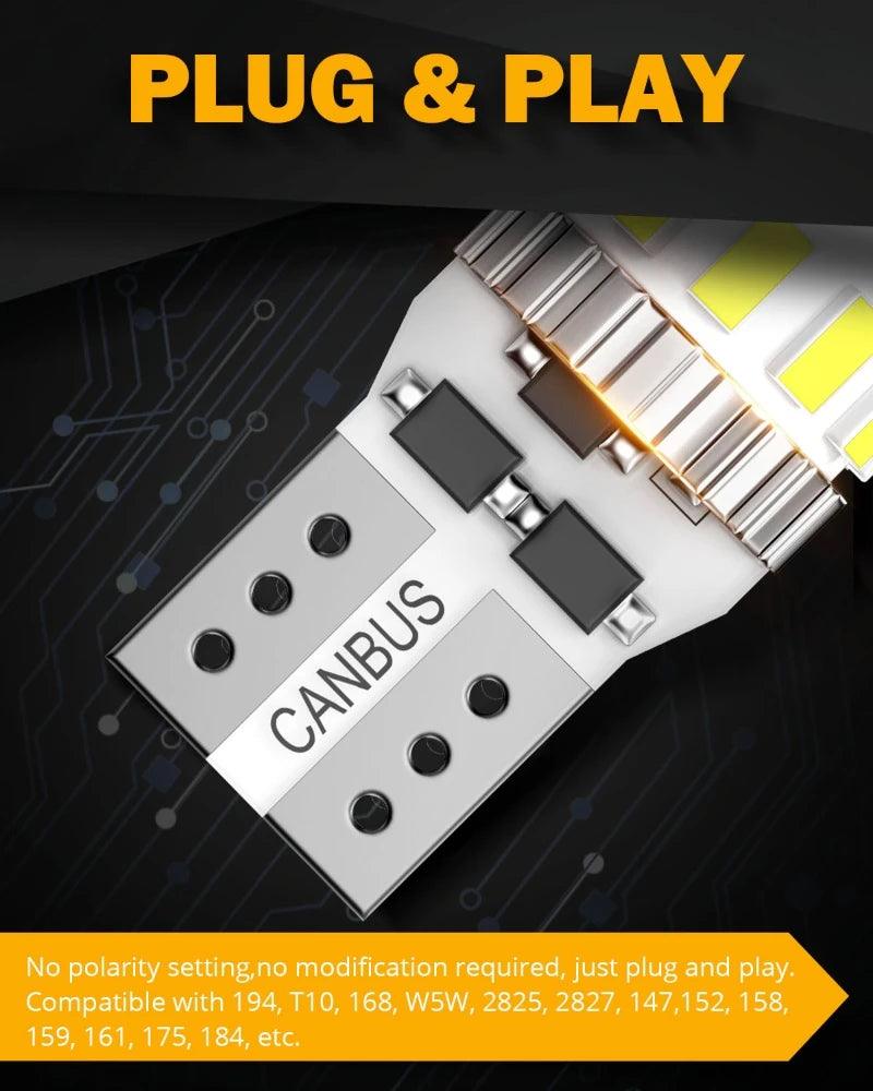 AUXBEAM B1 SERIES 168 2825 W5W T10 LED LICENSE PLATE/SIDE MARKER/INTERIOR LIGHT BULBS 3W 400% BRIGHTER CANBUS ERROR FREE 2Pcs
