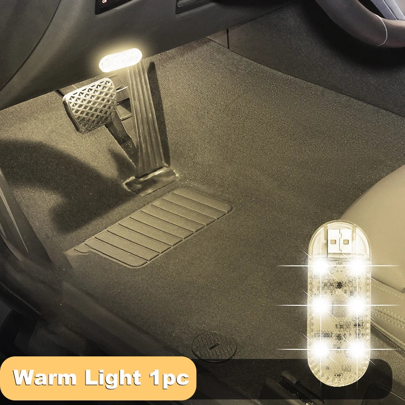 LED Car Mini Touch Light USB Charging Portable Auto Roof Ceiling Reading Night  Lamp Wireless Magnetic Decoration Ambinet Light