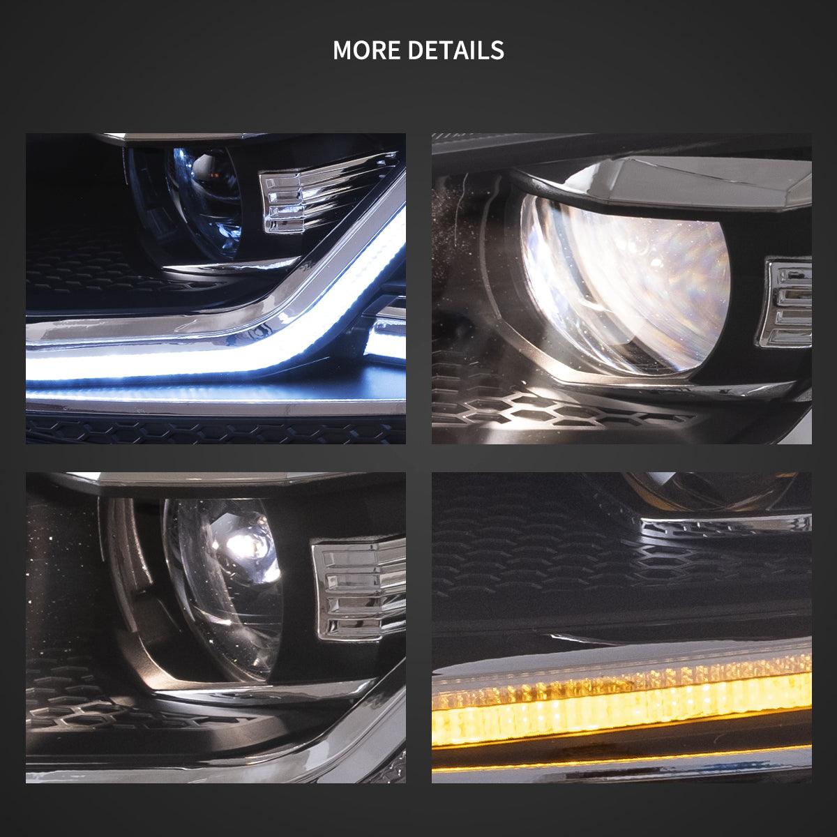 LED Headlight Assembly Projector Black For 2012-2017 Volkswagen Golf 7th Gen (Mk7, Typ 5G)