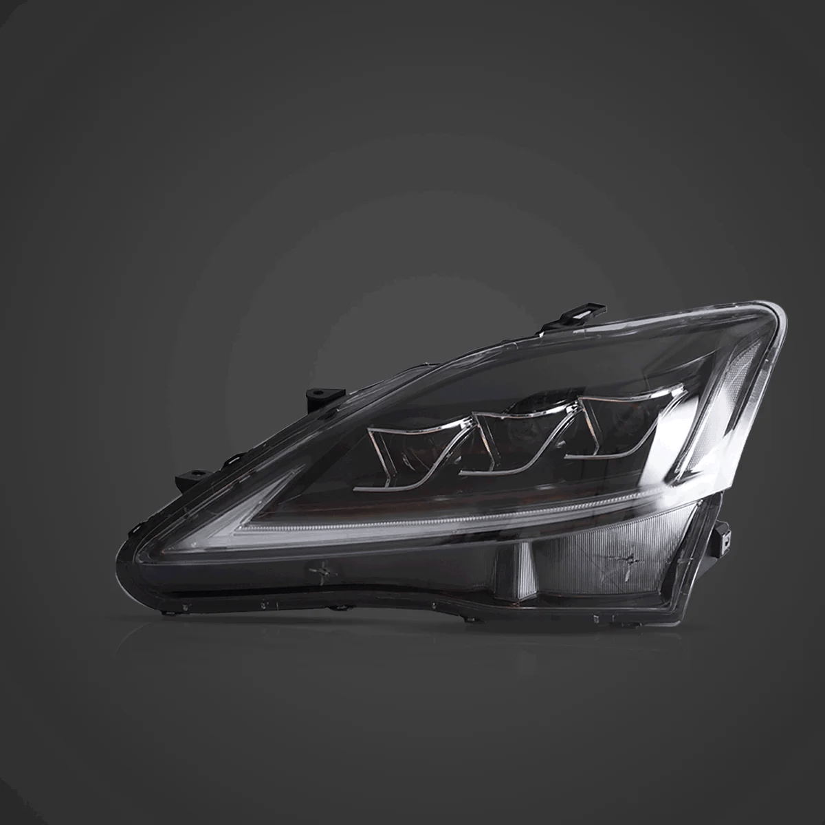 LED Headlight Assembly Matrix Projector Black For 2006-2012 Lexus IS250/IS250C/IS350/IS220d & 2008-2014 ISF(XE20)
