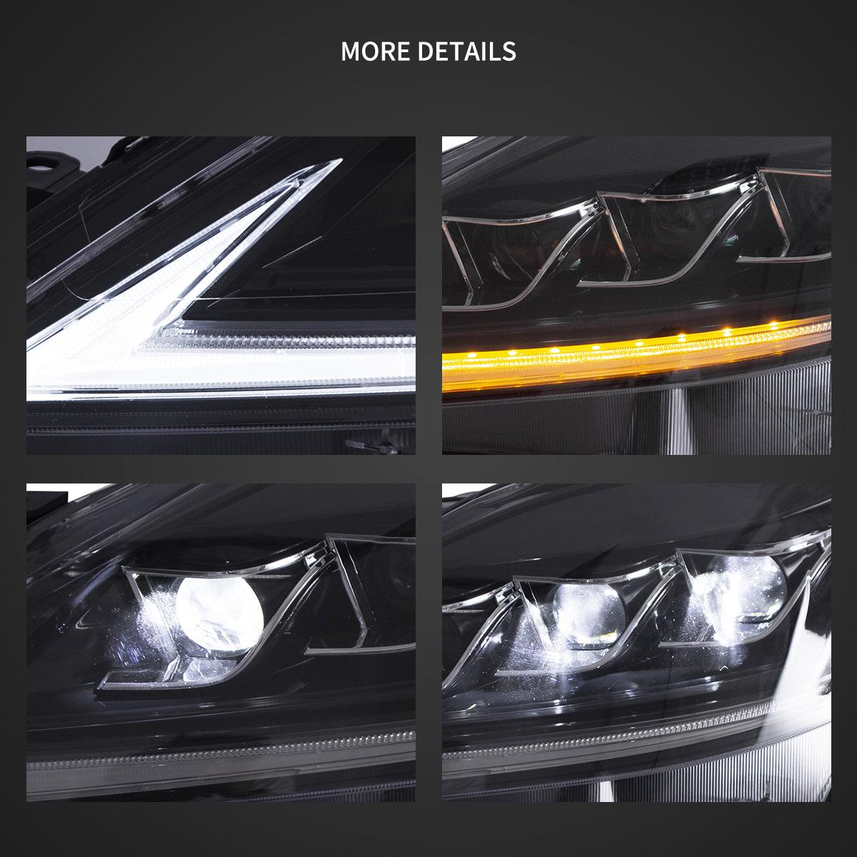 LED Headlight Assembly Matrix Projector Black For 2006-2012 Lexus IS250/IS250C/IS350/IS220d & 2008-2014 ISF(XE20)