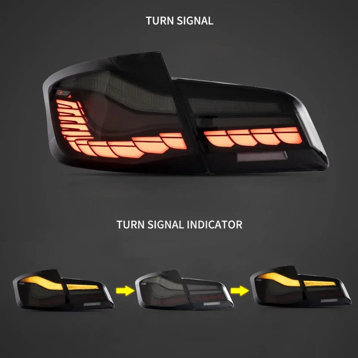 LED Tail Lights Assembly With Dynamic Welcome Light [CS Style] For 2011-2017 BMW 5 Series M5 6th Gen (F10 F18)