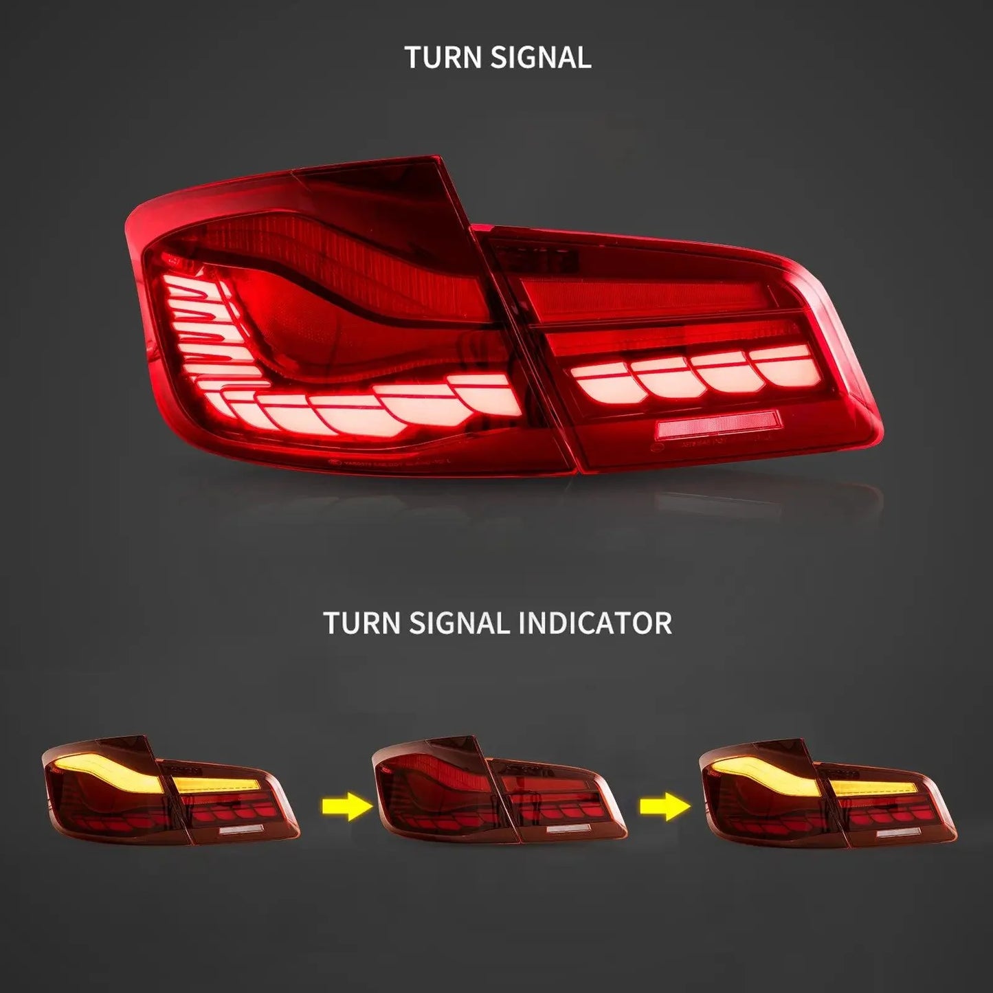 LED Tail Lights Assembly With Dynamic Welcome Light [CS Style] For 2011-2017 BMW 5 Series M5 6th Gen (F10 F18)