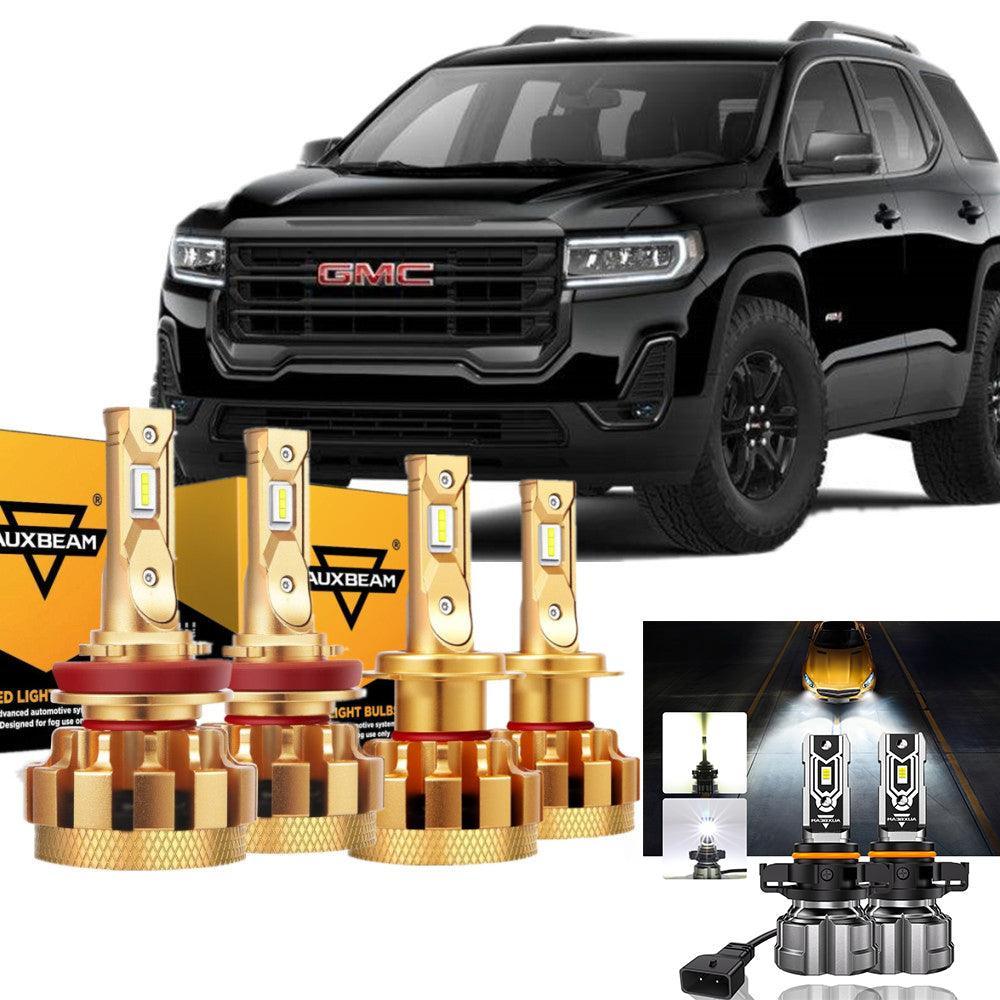 Para 2007-2012 GMC Acadia F-16 Plus Series Canbus incorporado Grado automotriz 14000LM Bombillas LED Paquete de haz alto y bajo