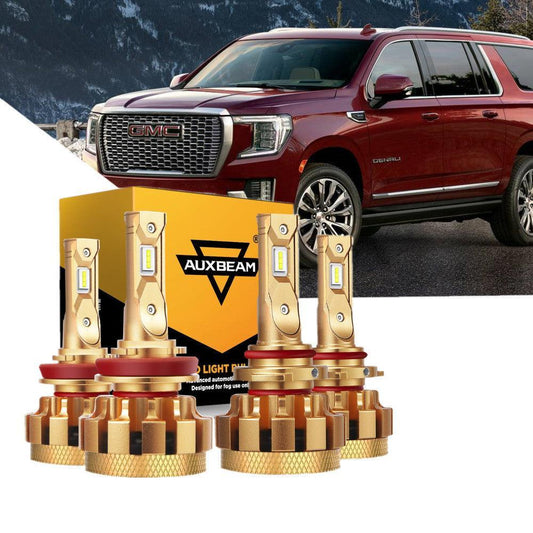 Para GMC Yukon 2017-2019 (con lámparas halógenas) Serie F-16 Plus Bombillas LED Canbus integradas de grado automotriz 14000LM Paquete de haz alto y bajo