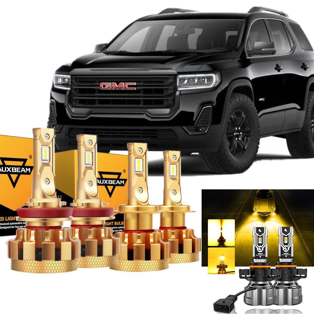 Para 2007-2012 GMC Acadia F-16 Plus Series Canbus incorporado Grado automotriz 14000LM Bombillas LED Paquete de haz alto y bajo