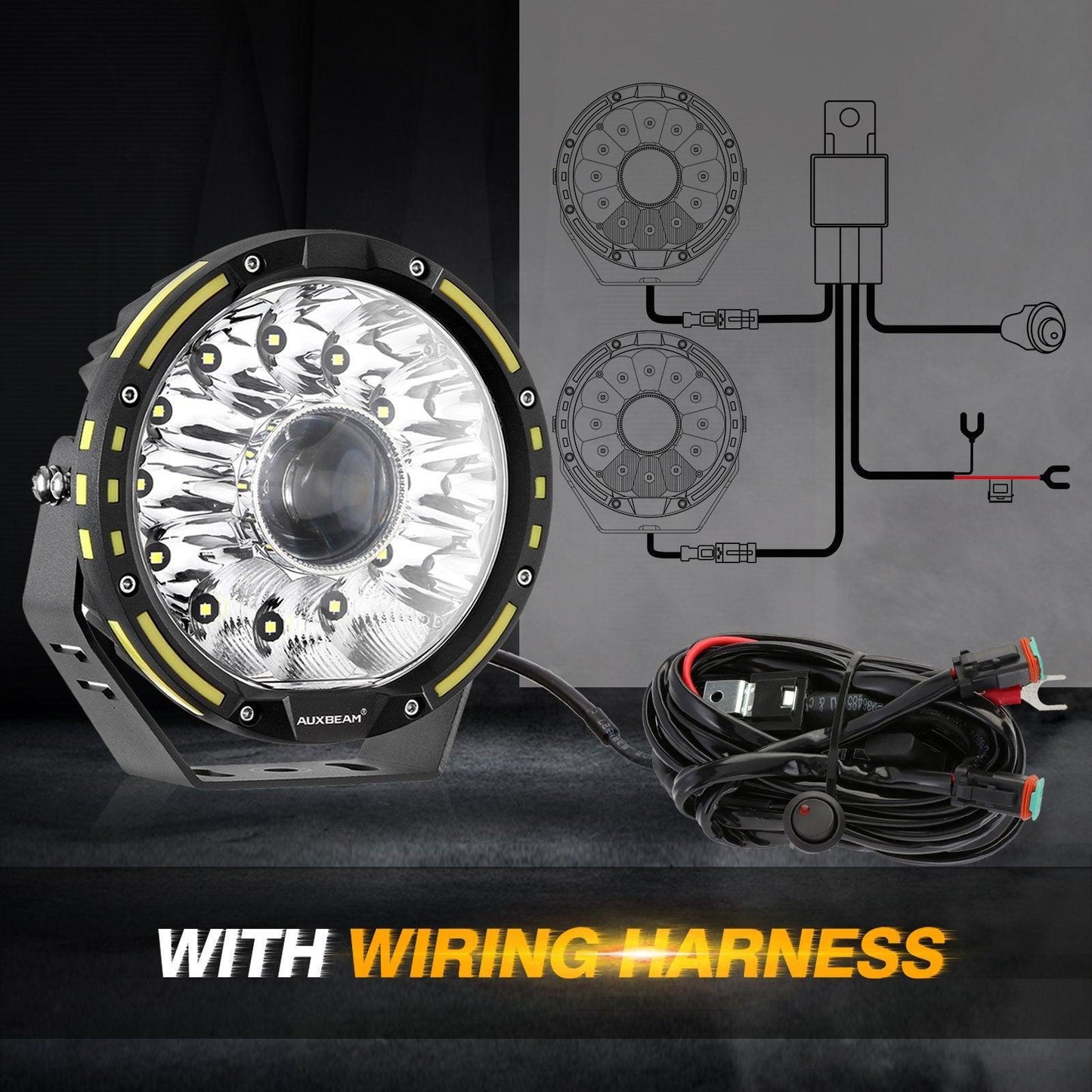 360-PRO Series | 7 Inch 230W 33332LM Custom Lens Offroad LED Driving Lights 