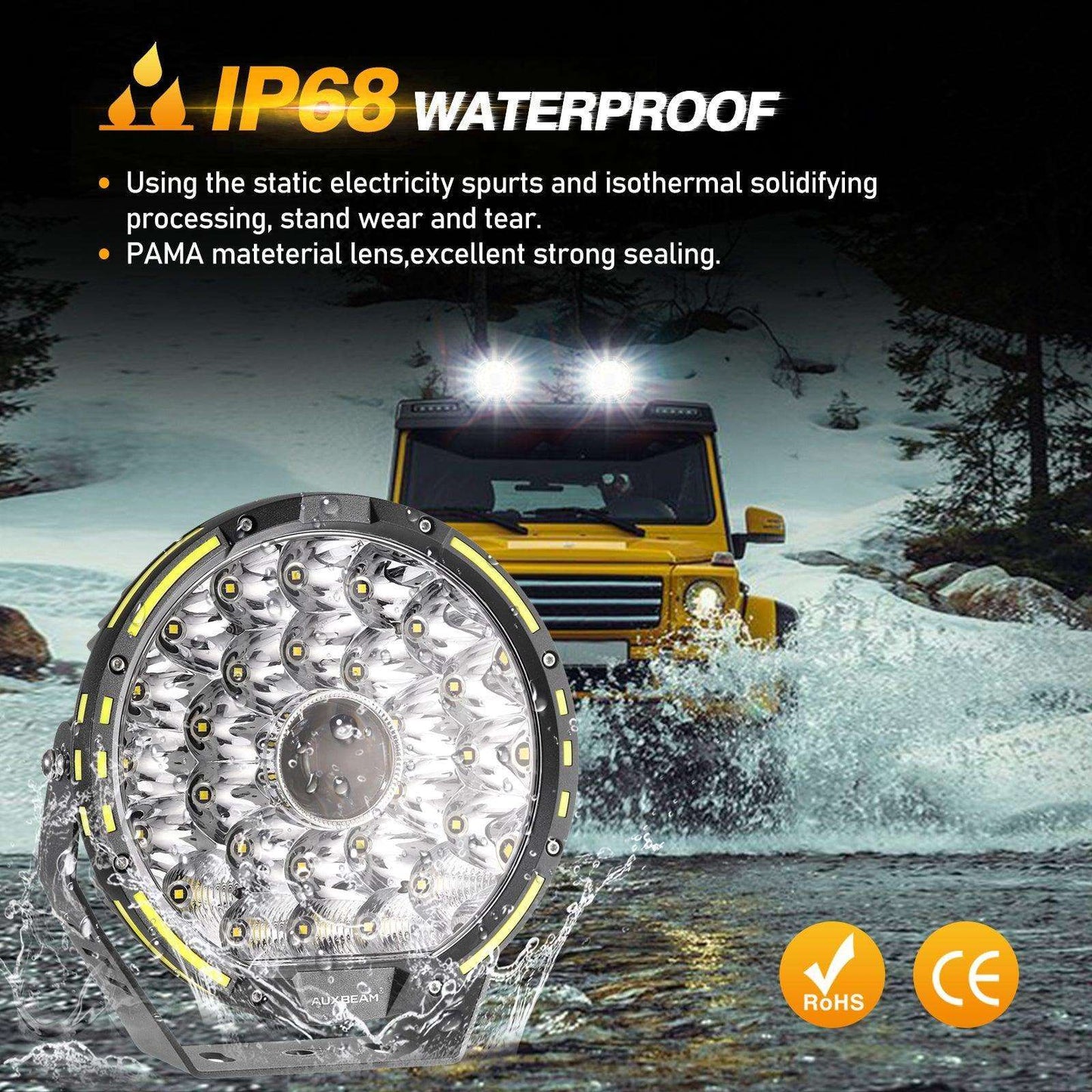 (2pcs/set) 9 INCH 270W 37776LM 360-PRO Series Custom Lens LED Driving Lights+Amber/Black Covers(Optional) for Toyota Tacoma 2016 2017 2018 2019 2020 2021