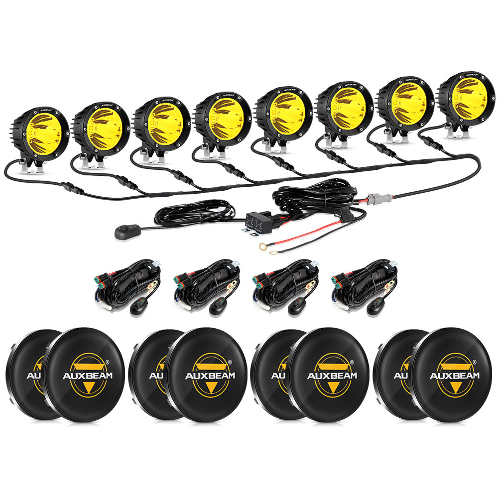 C4 Series | 4 Inch 100W Spot Round LED Pods Amber LED Driving Lights 