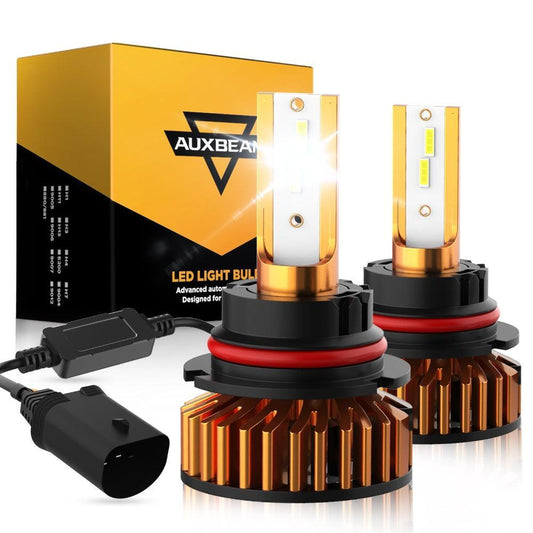 9004 Bombillas LED para faros delanteros 52W 10000LM Serie F2 Tamaño mini 6500K Blanco frío | 2 bombillas 