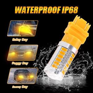 T25 3157 3156 LED Turn Signal Light Rear/Front, Side Maker Light Bulbs 20W 4000LM 3500K Amber 33LED Series | 2 Bulbs