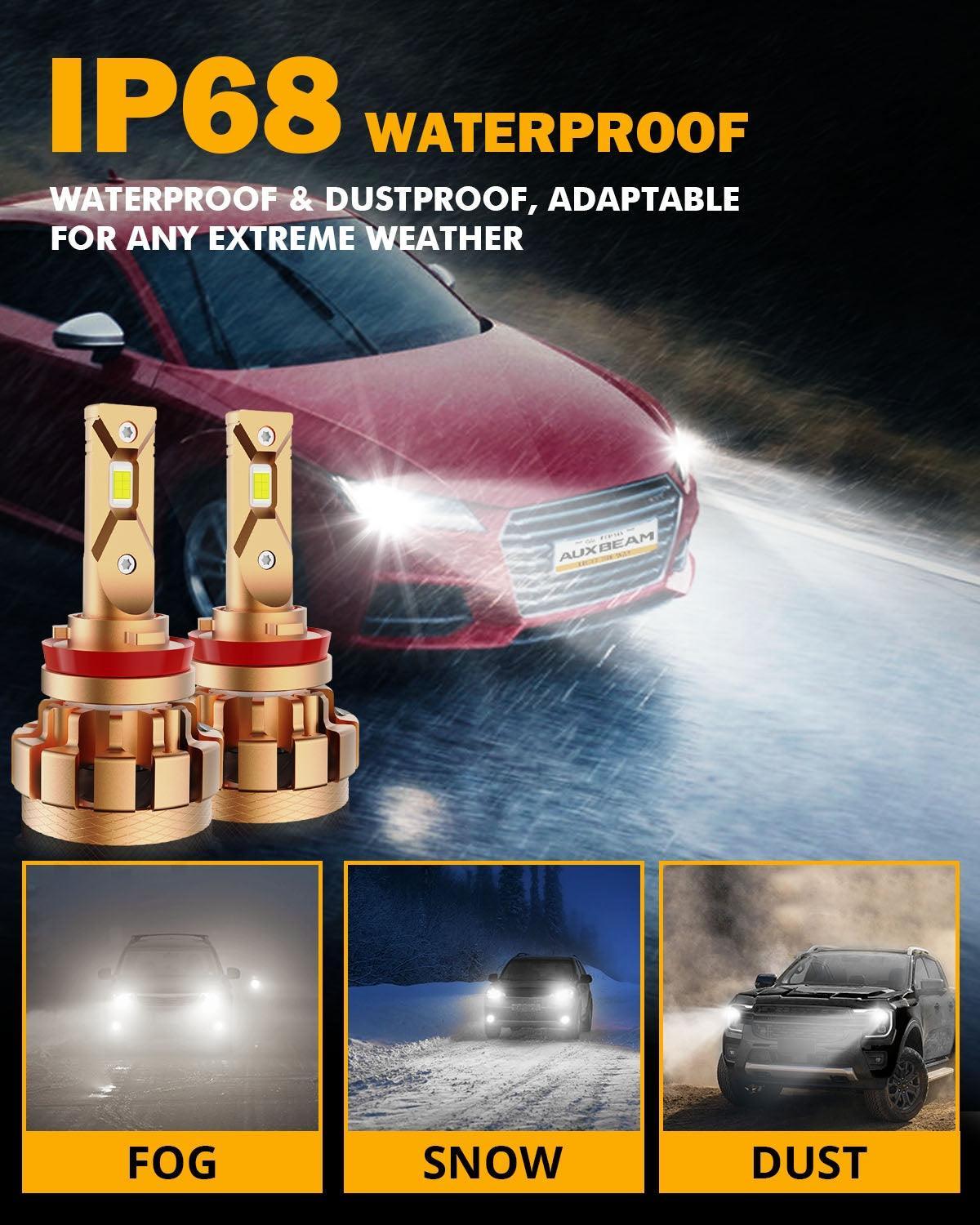 Bombillas LED para faros delanteros H11 70W 18000LM Serie F-16 Plus Blanco frío 6000K más brillante | 2 bombillas 