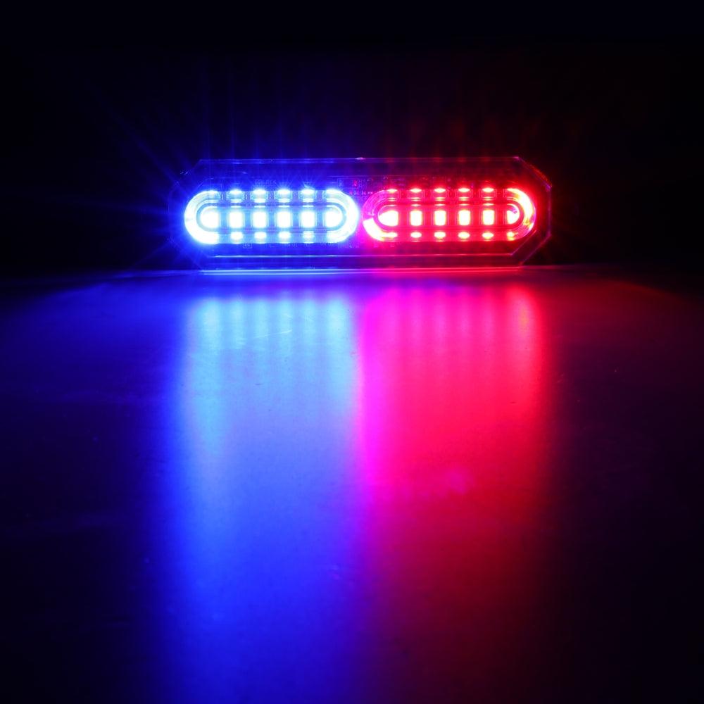 (4PSC/SET) 12LED Emergency Surface Mount Grill Strobe Light for Trucks Vehicles ATV RV Cars Van