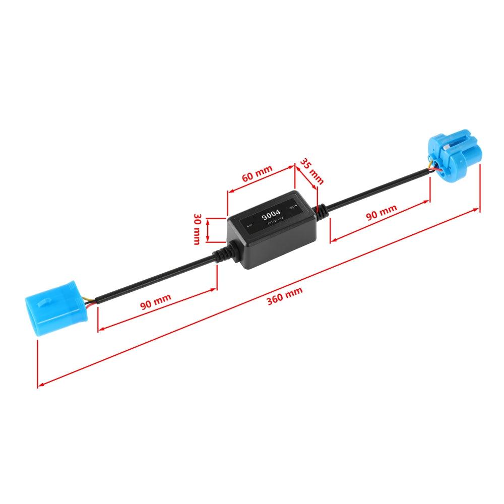 9004/HB1 C10-MODEL Enhanced LED Headlight Bulbs Canbus Decoder Anti-Flicker Hyper Flash No Warning Harness Resistor Conversion Kit 2pcs/set