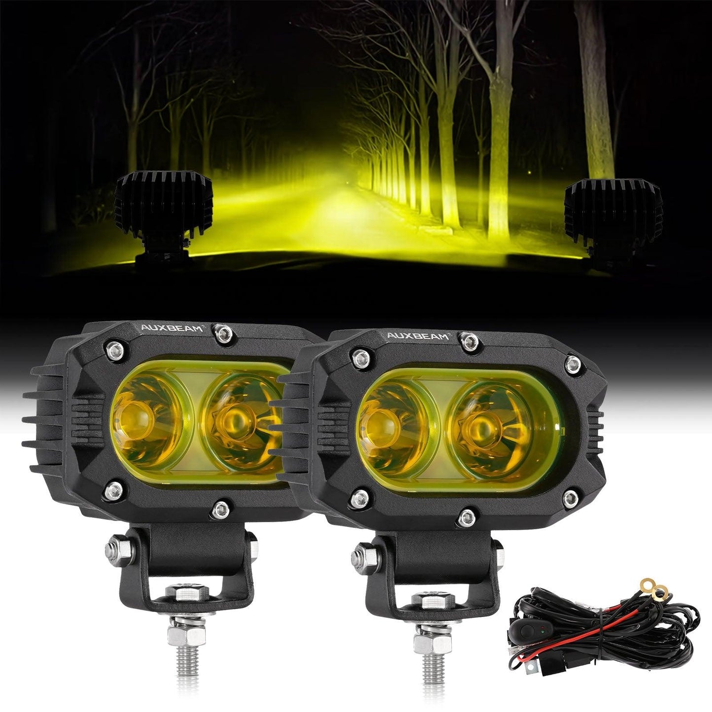 R4 Series 4 Pouces 60W LED Pods Lumière Ambre Flood Beam