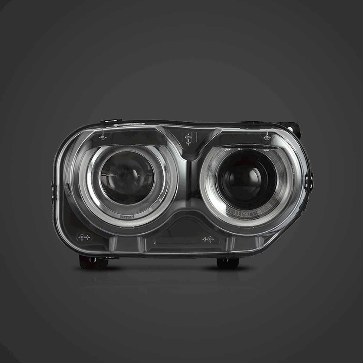 LED Headlight Assembly Dual Beam Projector Black For 2015-2023 Dodge Challenger 3th Gen Facelifted