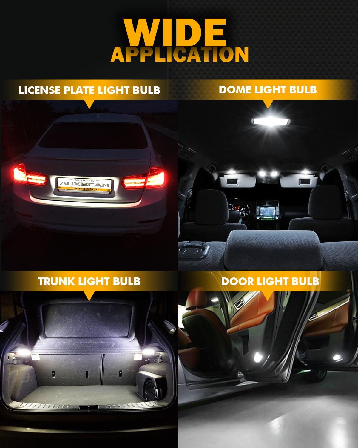 168 2825 W5W T10 LED License Plate/Side Marker/Interior Light Bulbs 3W 400% Brighter Canbus Error Free White B1 Series | 2 Bulbs