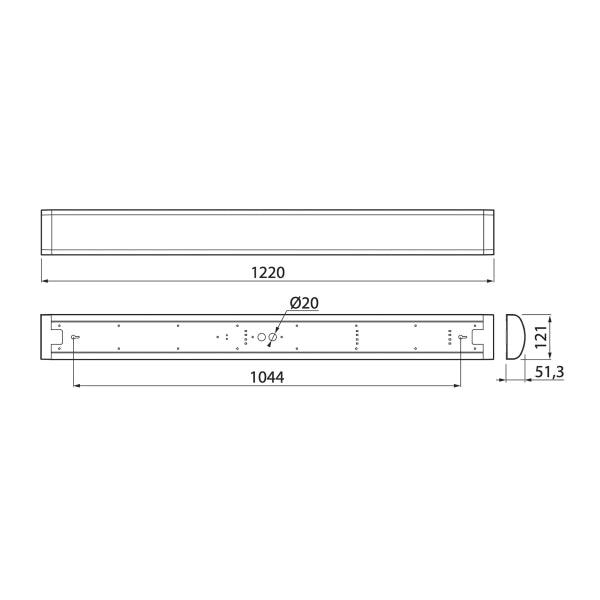 Universal lamp Airam Basic LED 26W - 4000K / 3000 lm / 122 cm - SPEED LIGHT