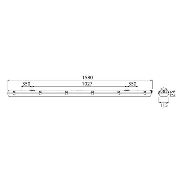 Universal lamp Airam Generic 2x24W - 4000K / 158 cm - SPEED LIGHT