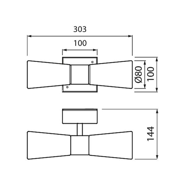 Wall lamp Airam Spa Avella Double, 310 lm - SPEED LIGHT