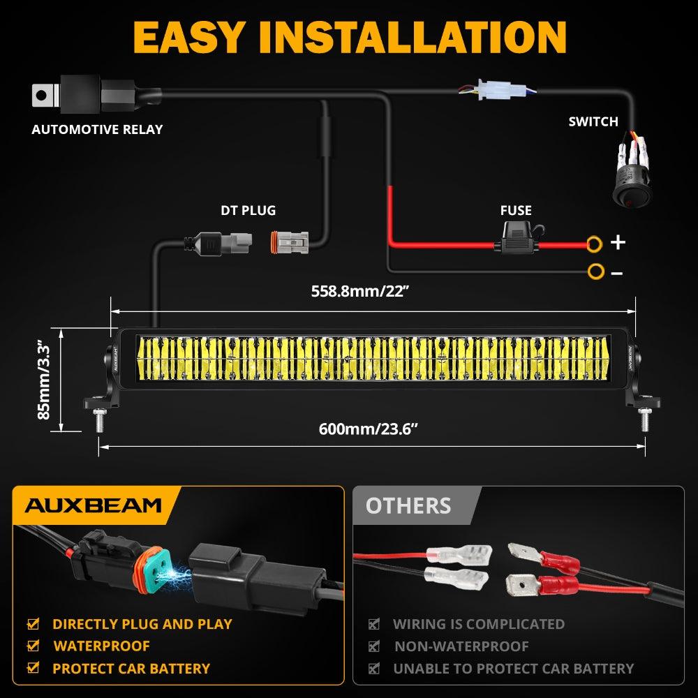 SP-basic Series 12 Inch/22 Inch/32 Inch/42 Inch/52 Inch Double Row Off Road LED Light Bar Without Amber&White DRL