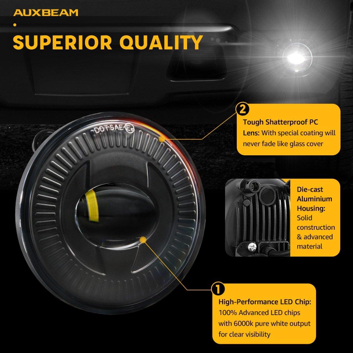 (2pcs/set) 24W Round Black LED Fog Lights 5202 for GMC Sierra 1500/2500/3500 2014-2018