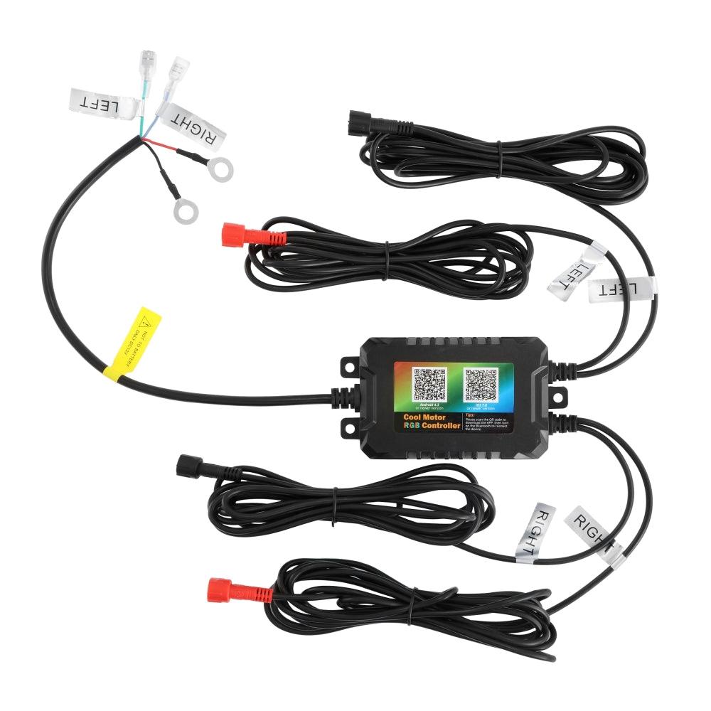 Upgraded RGB 7 Inch Headlights + 4 Inch Fog Lights Combo for Jeep Wrangler JK with APP Control