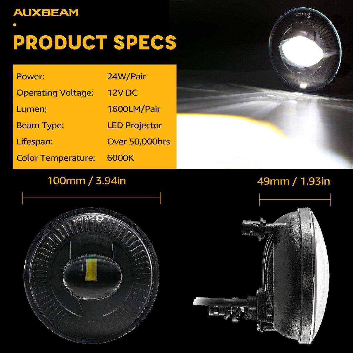 (2pcs/set) 24W Round Black LED Fog Lights 5202 for GMC Sierra 1500/2500/3500 2014-2018