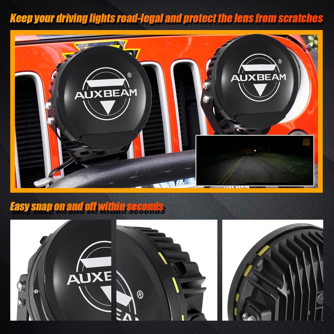 (2pcs/set) 7 Inch 90W Round Spot Beam Offroad LED Driving Lights w/ SAE Compliant+Amber/Black Covers(Optional) 