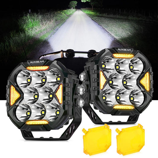 CUBE-Z Series 4 Inch LED Pod Lights Off Road Lights with White DRL &amp; Amber Turn Signal Lights