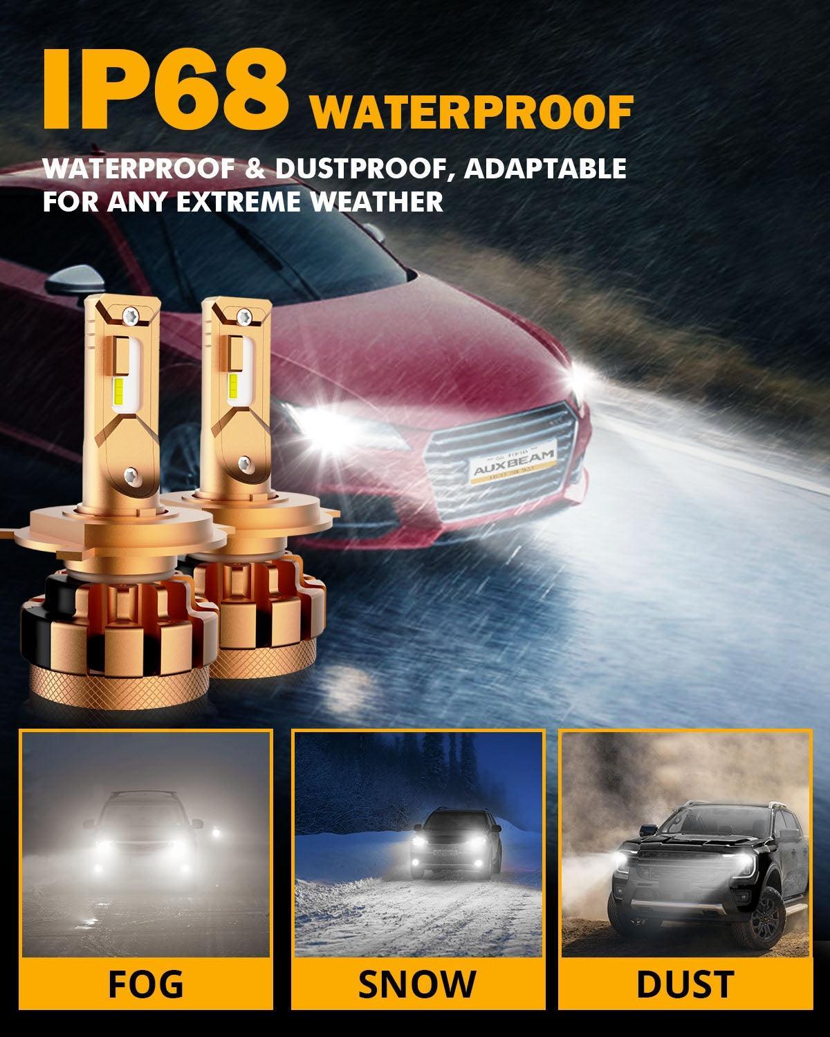 Bombillas LED para faros delanteros H4/9003 70W 18000LM Serie F-16 Plus Blanco frío 6000K más brillante | 2 bombillas 