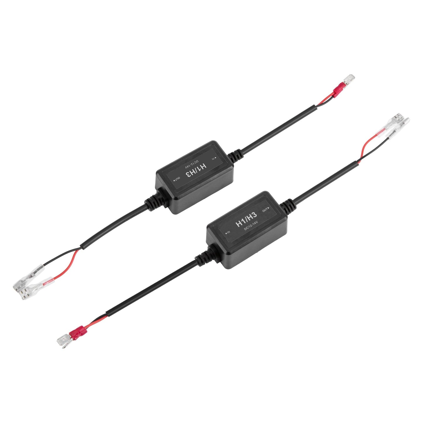 H1/H3 C10-Model Enhanced LED Headlight Bulbs Canbus Decoder Anti-flicker Hyper Flash No Warning Harness Resistor Conversion Kit 2pcs/set