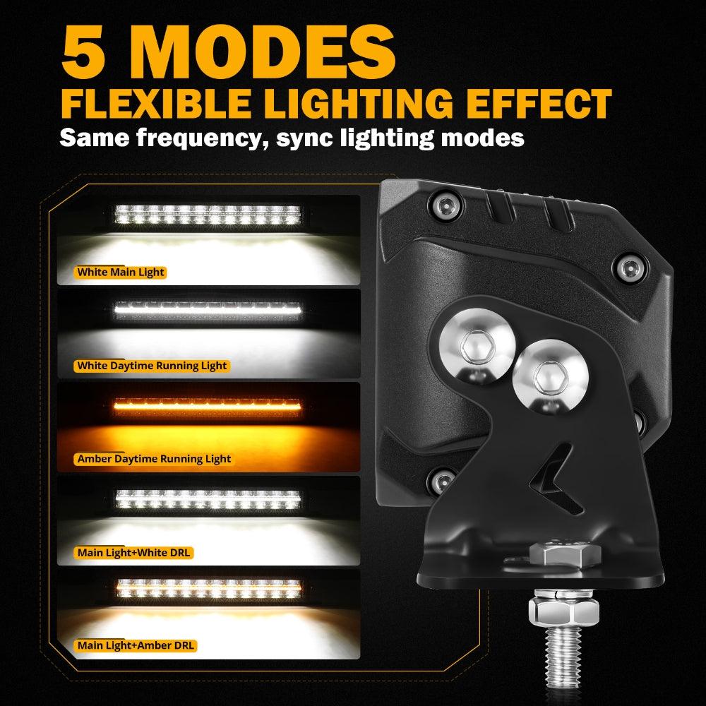 SP-DRL Series 22 Inch 139W 16320LM Dual Row Off Road LED Light Bar With Amber&White DRL