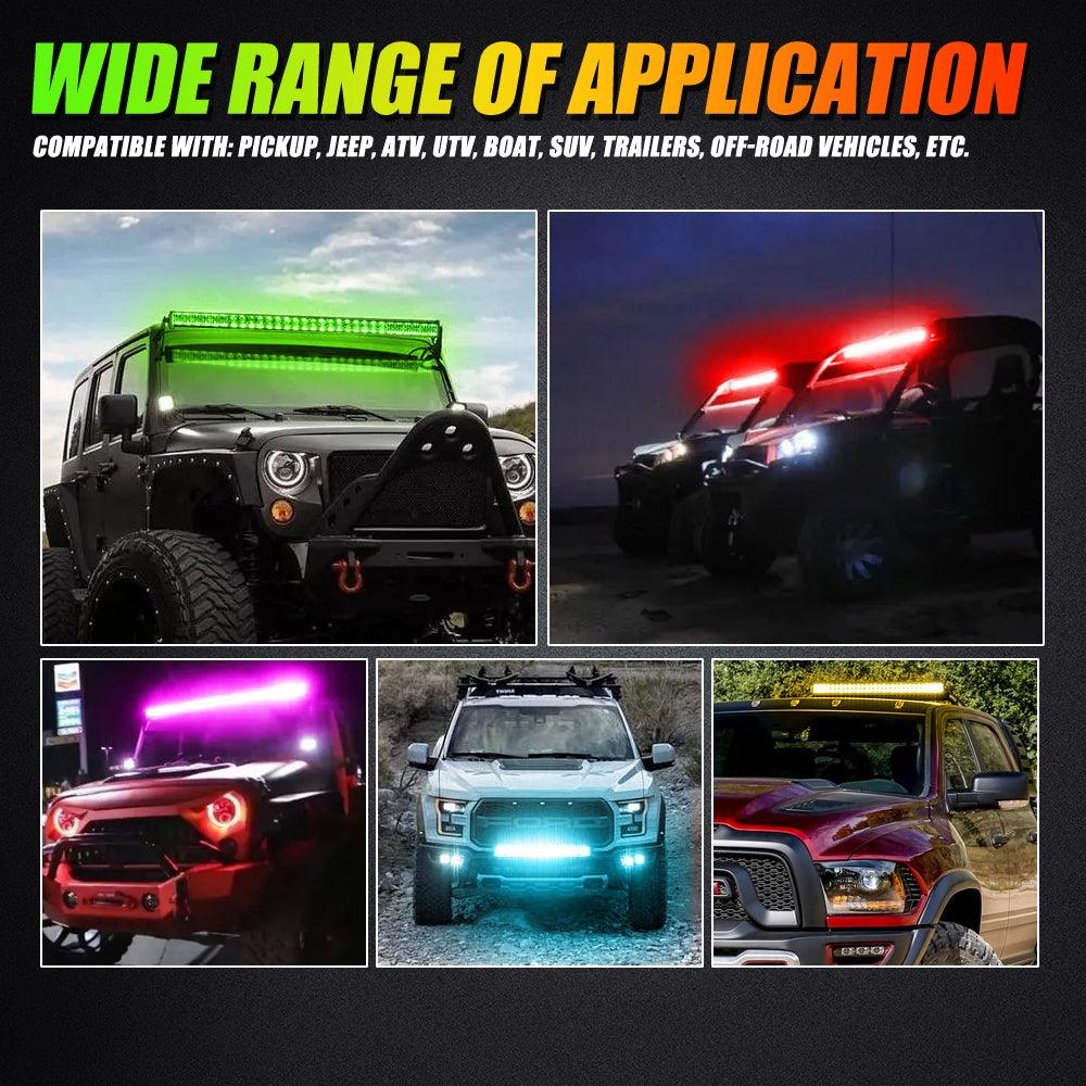 V-PRO Series 22 Inch RGBW Color Changing Double Row Off Road Led Light Bar
