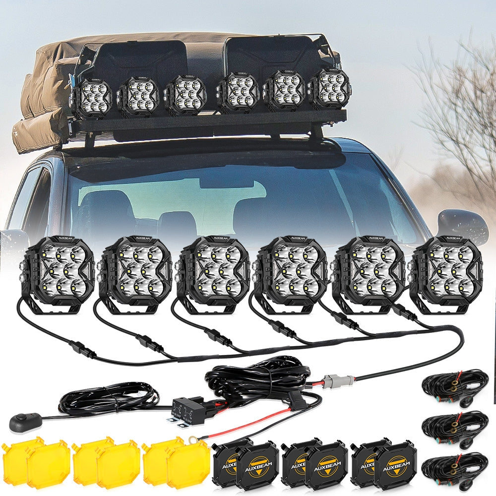 CUBE-Z Series 4 Inch LED Pod Lights Off Road Lights with White DRL &amp; Amber Turn Signal Lights