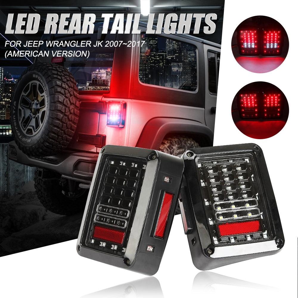 Feux Arrière LED Pour Jeep Wrangler JK 2007-2017 Version Américaine