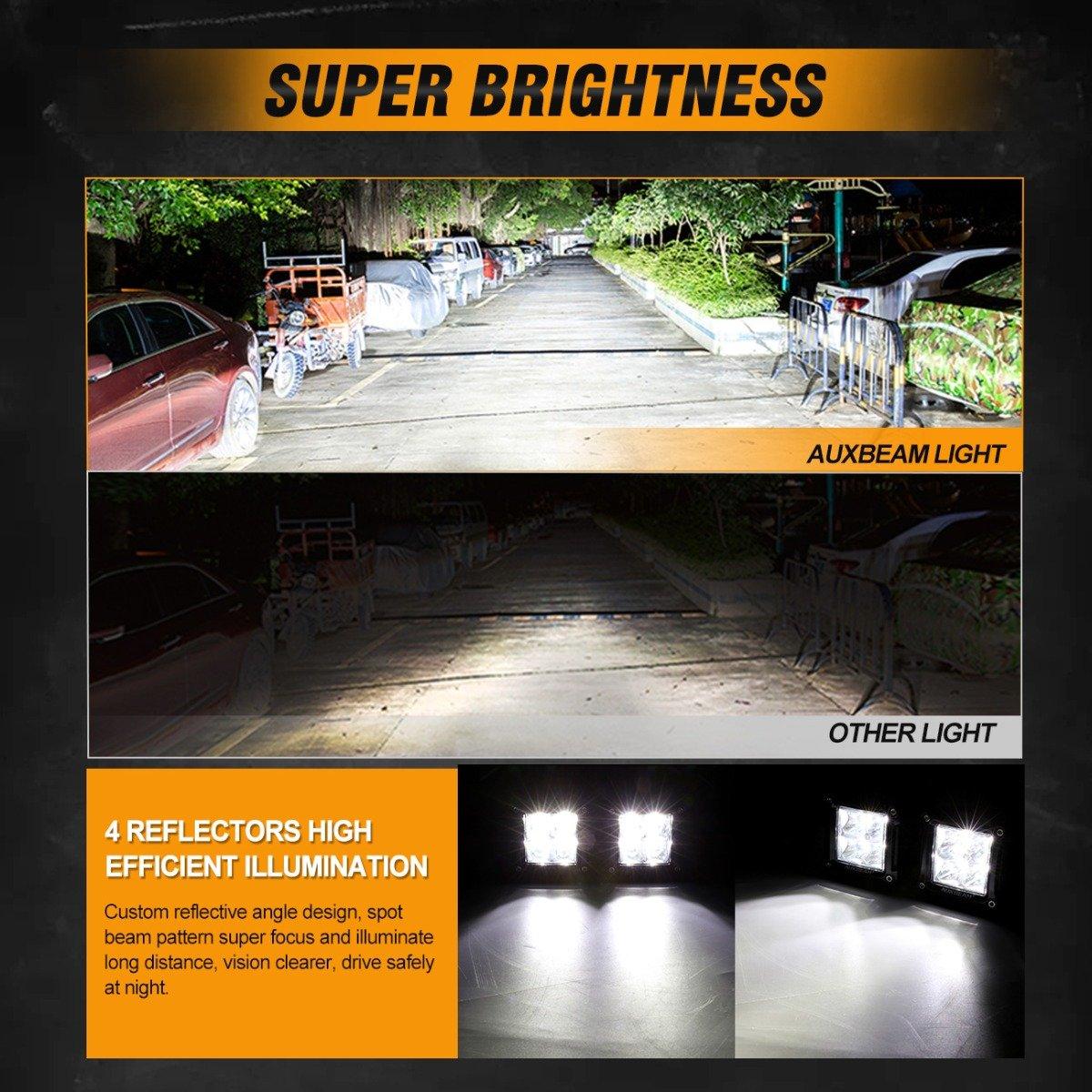 3 Inch LED Pods Light Spot/Flood Beam & A-pillar Front Roll Cage Light Mounting Brackets for 2016-2021 Polaris General