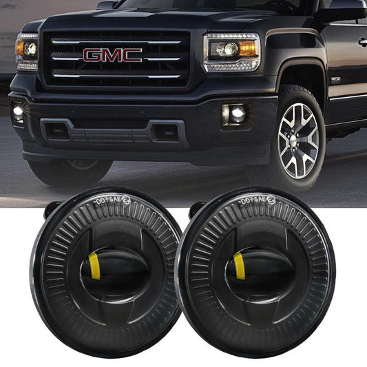 (2pcs/set) 24W Round Black LED Fog Lights 5202 for GMC Sierra 1500/2500/3500 2014-2018