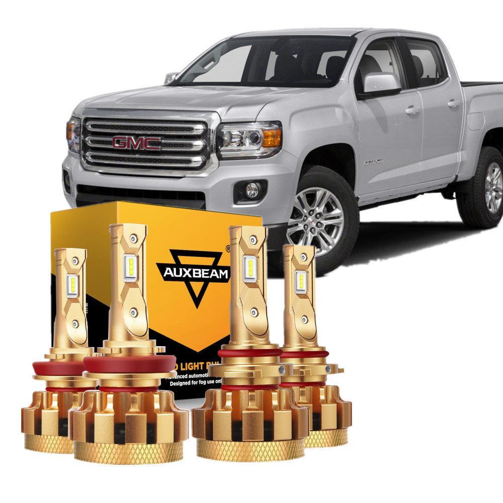 Para 2015-2019 GMC Canyon F-16 Plus Series Canbus incorporado Grado automotriz 14000LM Bombillas LED Paquete de haz alto y bajo