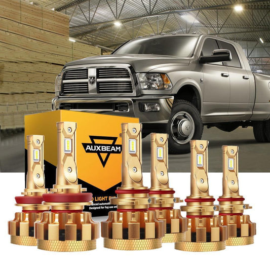 Para Dodge Ram 3500 2009-2010 (con 4 faros) Serie F-16 Plus Bombillas LED Canbus integradas de grado automotriz 14000LM Paquete de haz alto y bajo