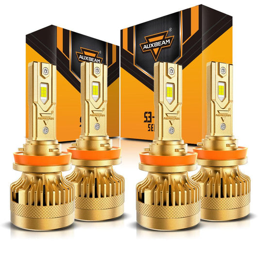 🆕H11+H11 LED Headlight Bulbs S3 Pro Series Dual Decoder CAN-BUS Error Free 12V 120W 24000LM 6500K Cool White |4 Bulbs