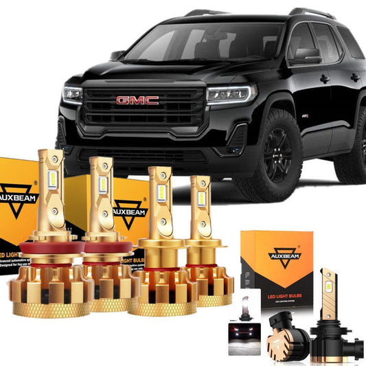 Para 2007-2012 GMC Acadia F-16 Plus Series Canbus incorporado Grado automotriz 14000LM Bombillas LED Paquete de haz alto y bajo
